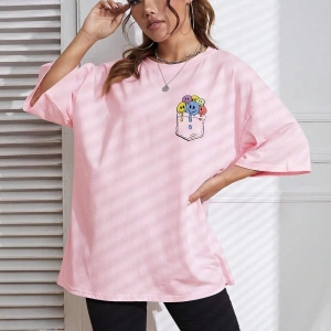 Karikatür ve Grafik tasarım Oversize T-shirt Cartoon/Letter serisi kod689