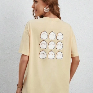 Karikatür ve Grafik tasarım Oversize T-shirt Cartoon/Letter serisi kod707