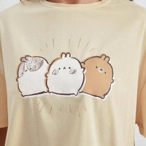 Karikatür ve Grafik tasarım Oversize T-shirt Cartoon/Letter serisi kod707