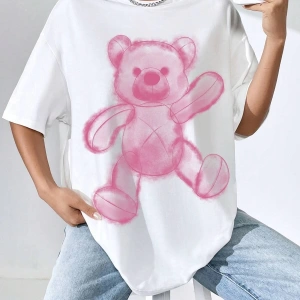 Karikatür ve Grafik tasarım Oversize T-shirt Cartoon/Letter serisi kod716