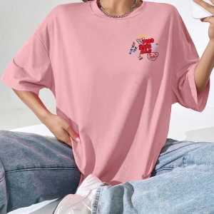 Karikatür ve Grafik tasarım Oversize T-shirt Cartoon/Letter serisi kod728