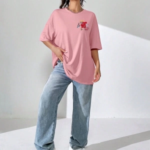 Karikatür ve Grafik tasarım Oversize T-shirt Cartoon/Letter serisi kod728