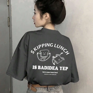 Karikatür ve Grafik tasarım Oversize T-shirt Cartoon/Letter serisi kod747