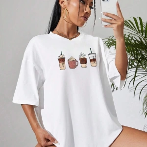 Karikatür ve Grafik tasarım Oversize T-shirt Cartoon/Letter serisi kod773