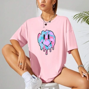 Karikatür ve Grafik tasarım Oversize T-shirt Cartoon/Letter serisi kod791