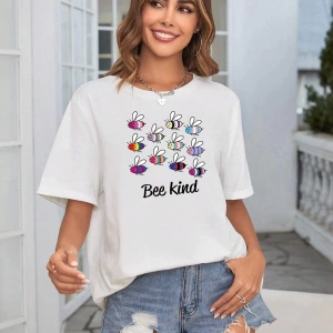 Karikatür ve Grafik tasarım Oversize T-shirt Cartoon/Letter serisi kod792