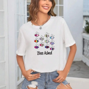 Karikatür ve Grafik tasarım Oversize T-shirt Cartoon/Letter serisi kod792