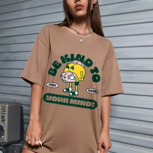 Karikatür ve Grafik tasarım Oversize T-shirt Cartoon/Letter serisi kod794