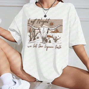 Karikatür ve Grafik tasarım Oversize T-shirt Cartoon/Letter serisi kod809