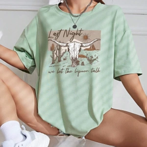 Karikatür ve Grafik tasarım Oversize T-shirt Cartoon/Letter serisi kod811