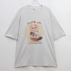 Karikatür ve Grafik tasarım Oversize T-shirt Cartoon/Letter serisi kod834