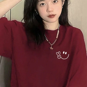 Karikatür ve Grafik tasarım Oversize T-shirt Cartoon/Letter serisi kod84