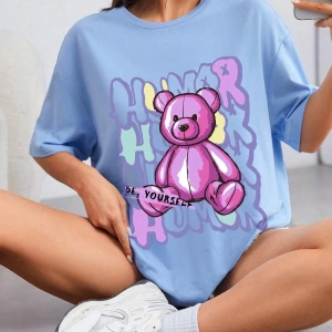 Karikatür ve Grafik tasarım Oversize T-shirt Cartoon/Letter serisi kod848