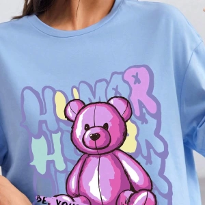 Karikatür ve Grafik tasarım Oversize T-shirt Cartoon/Letter serisi kod848