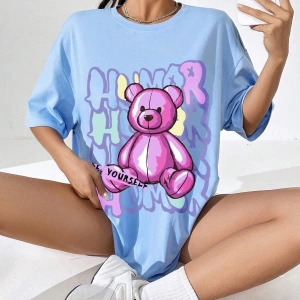 Karikatür ve Grafik tasarım Oversize T-shirt Cartoon/Letter serisi kod848
