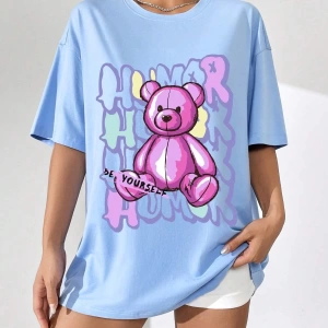 Karikatür ve Grafik tasarım Oversize T-shirt Cartoon/Letter serisi kod848