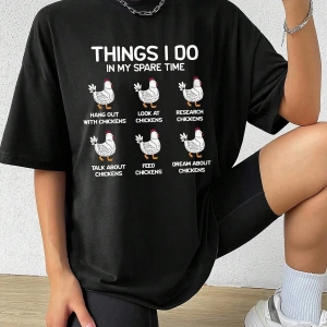Karikatür ve Grafik tasarım Oversize T-shirt Cartoon/Letter serisi kod857