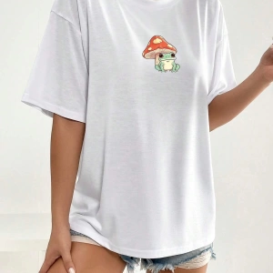 Karikatür ve Grafik tasarım Oversize T-shirt Cartoon/Letter serisi kod864