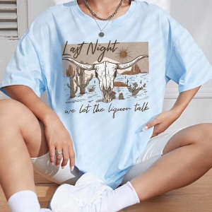 Karikatür ve Grafik tasarım Oversize T-shirt Cartoon/Letter serisi kod883