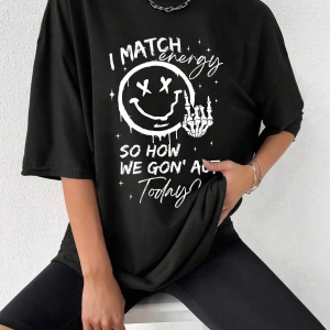 Karikatür ve Grafik tasarım Oversize T-shirt Cartoon/Letter serisi kod894
