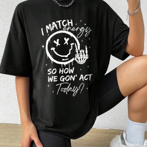Karikatür ve Grafik tasarım Oversize T-shirt Cartoon/Letter serisi kod894