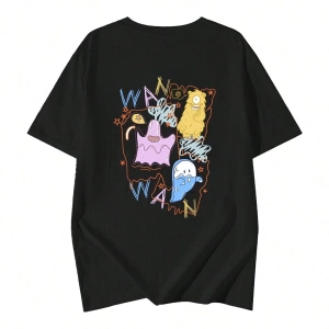 Karikatür ve Grafik tasarım Oversize T-shirt Cartoon/Letter serisi kod90