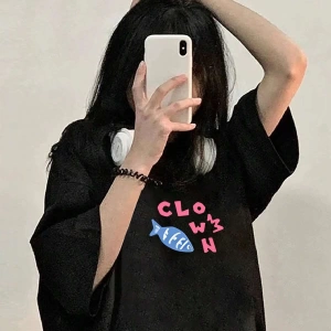Karikatür ve Grafik tasarım Oversize T-shirt Cartoon/Letter serisi kod905