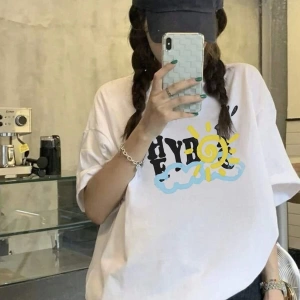 Karikatür ve Grafik tasarım Oversize T-shirt Cartoon/Letter serisi kod906