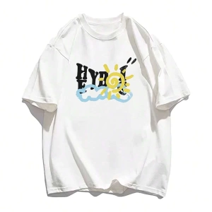 Karikatür ve Grafik tasarım Oversize T-shirt Cartoon/Letter serisi kod906