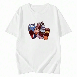 Karikatür ve Grafik tasarım Oversize T-shirt Cartoon/Letter serisi kod907