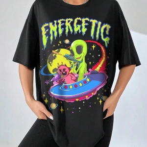 Karikatür ve Grafik tasarım Oversize T-shirt Cartoon/Letter serisi kod91