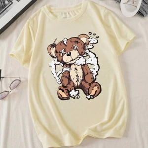 Karikatür ve Grafik tasarım Oversize T-shirt Cartoon/Letter serisi kod916