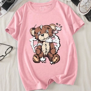 Karikatür ve Grafik Tasarım Oversize T-shirt Cartoon/Letter serisi kod917