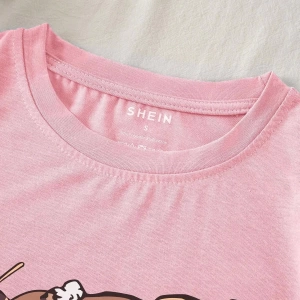 Karikatür ve Grafik Tasarım Oversize T-shirt Cartoon/Letter serisi kod917