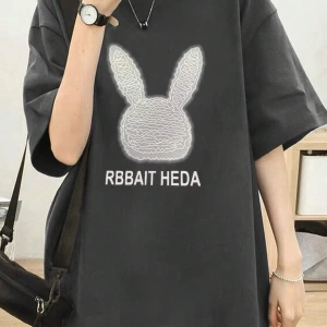 Karikatür ve Grafik tasarım Oversize T-shirt Cartoon/Letter serisi kod97