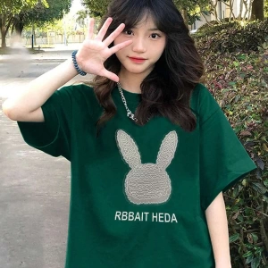 Karikatür ve Grafik tasarım Oversize T-shirt Cartoon/Letter serisi kod98