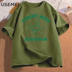 Karın Ağrısı Survivor T Shirt Erkek Kadın Komik Karın Ağrısı Tee Tshirt Pamuk T-shirt Erkek G 2886