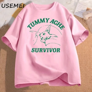 Karın Ağrısı Survivor T Shirt Erkek Kadın Komik Karın Ağrısı Tee Tshirt Pamuk T-shirt Erkek G 2886