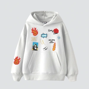 Karma Cult Baskılı Oversize Unisex Premium Beyaz