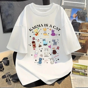 Karma is Cat Baskılı Unisex Oversize