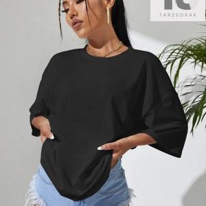 Katı Düşük Omuz Büyük Boy Tişört