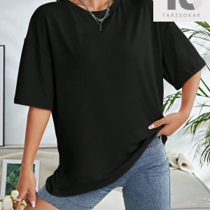 Katı Düşük Omuz Tişört
