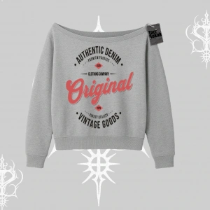 Kayık Yaka Sweatshirt Authentic Denim Original