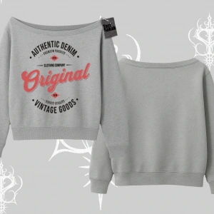 Kayık Yaka Sweatshirt Authentic Denim Original