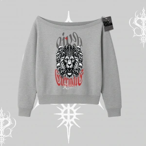 Kayık Yaka Sweatshirt Crowned Lion Rock Authority Myth