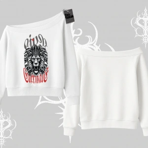Kayık Yaka Sweatshirt Crowned Lion Rock Authority Myth