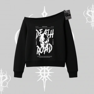Kayık Yaka Sweatshirt Death Road Memento Mori Street Manifest