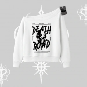 Kayık Yaka Sweatshirt Death Road Memento Mori Street Manifest