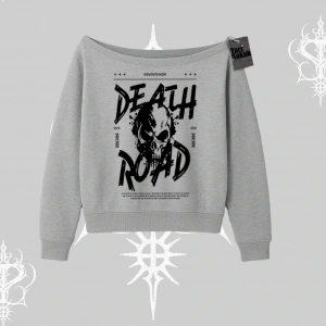 Kayık Yaka Sweatshirt Death Road Memento Mori Street Manifest