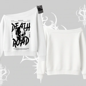 Kayık Yaka Sweatshirt Death Road Memento Mori Street Manifest